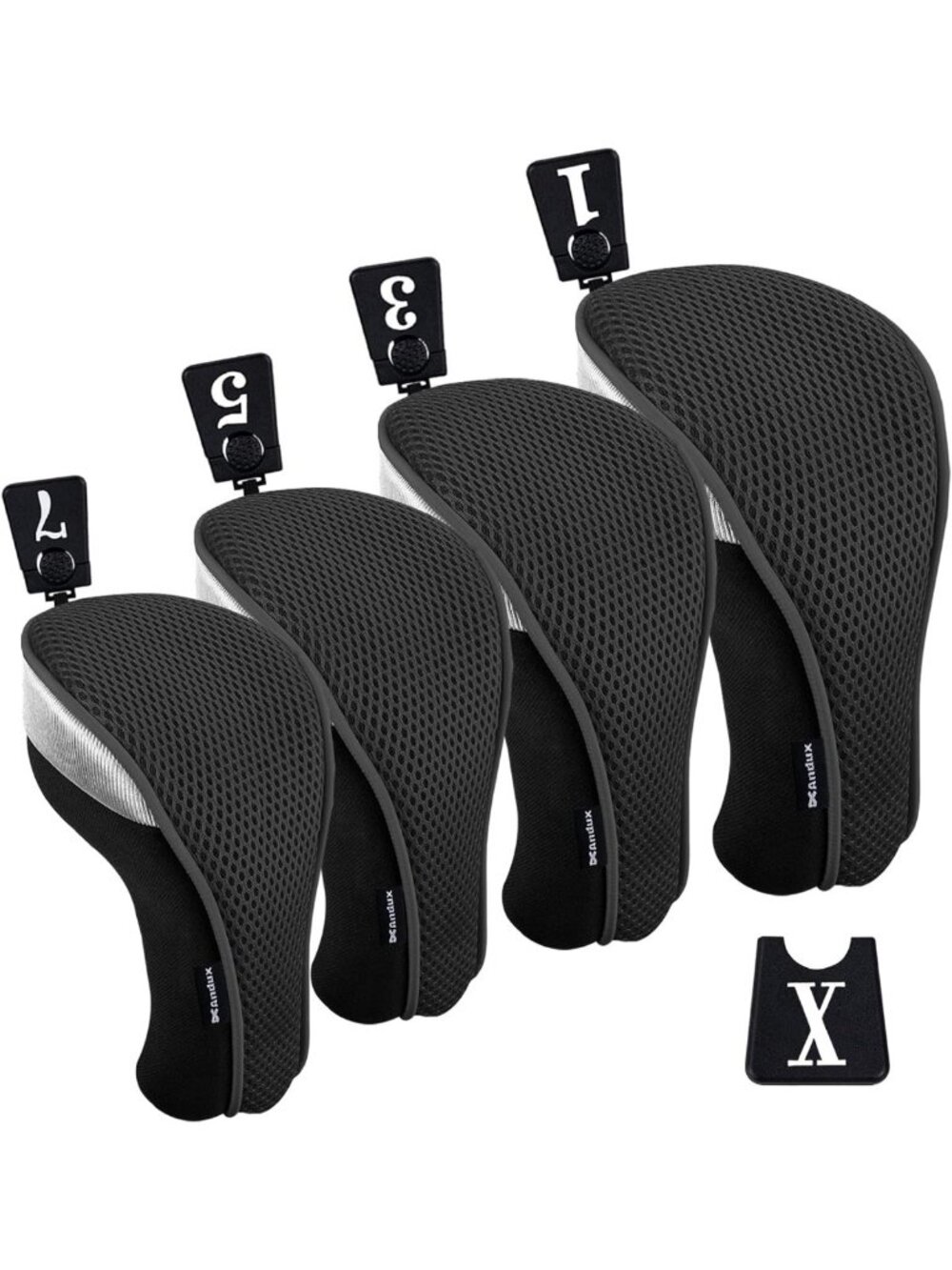 4pcs Golf Club Head Covers for 460cc Driver & Fairway Woods - Durable & Stylish
